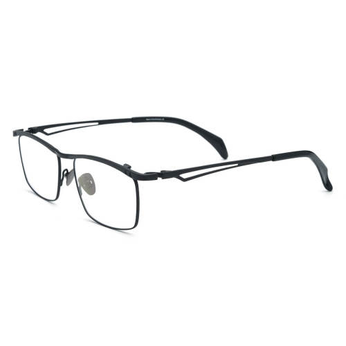 Eyeglasses Rectangle with IP Plating - Black Titanium Glasses LE3003 for All-Day Comfort