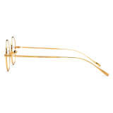 Large Round Eyeglasses in Gold - Lightweight, Hypoallergenic Titanium Glasses, LE3013