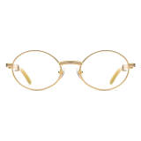 Oval Natural Horn Glasses LH3094 with Spring Hinges - White