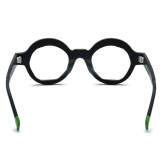 Black Round Acetate Glasses – LE3025: Frosted Design with Durable Comfort