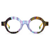 Large Circle Glasses – LE3025 Frosted Yellow: Stylish and Durable Acetate Frames