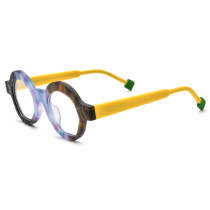 Large Circle Glasses – LE3025 Frosted Yellow: Stylish and Durable Acetate Frames Large Circle Glasses – LE3025 Frosted Yellow: Stylish and Durable Acetate Frames