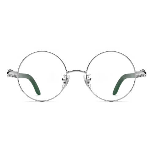 Round Natural Horn Glasses LH3090 with Spring Hinges - Black