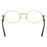 Oval Natural Horn Glasses LH3094 with Spring Hinges - Black