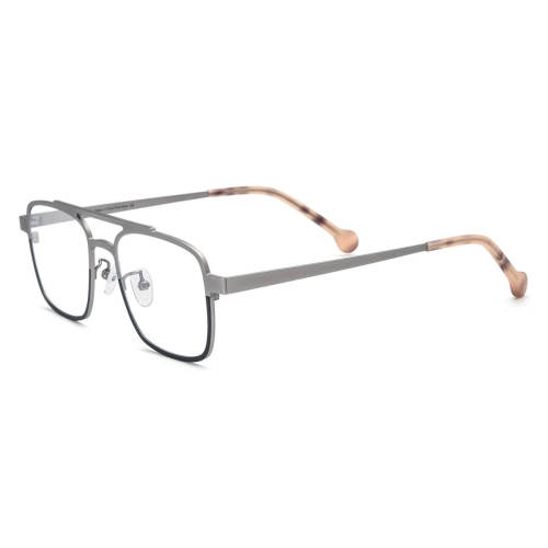 Titanium Glasses Frame - Stylish and Durable Silver Aviator Glasses LE3035