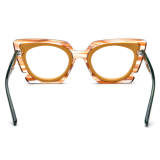 Large Frame Prescription Glasses - Stylish Yellow Acetate Cat Eye Glasses LE3032