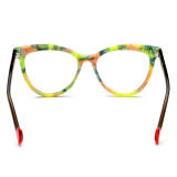 Cat Eye Spectacle Frames in Yellow | LE3055 Acetate Glasses for a Vibrant Look