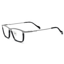 Gunmetal Rectangle Prescription Glasses - LE3054 Stylish Titanium Frame
