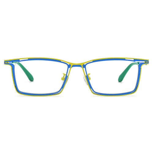Rectangle Titanium Glasses LE3053 - Yellow-Blue