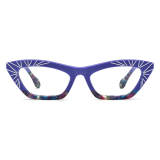 Cats Eye Spectacles - Stylish Frosted Purple Cat Eye Acetate Glasses LE3040