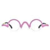 Pink Eyeglass Frames - Stylish Titanium Half Rim Glasses LE3038