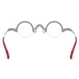 Semi Rimless Glasses - Stylish Titanium Silver Half Rim Glasses LE3038