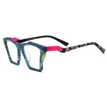 Acetate Glasses Frames - LE3067 Frosted Blue Cat Eye Eyewear for Style and Comfort