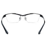 Half Frame Glasses - Stylish and Durable Titanium Gunmetal Glasses LE3033