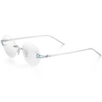 Rimless 925 Silver Glasses LE3083 - Blue & Silver Rimless 925 Silver Glasses LE3083 - Blue & Silver