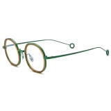 Round Titanium Glasses LE3082 - Green