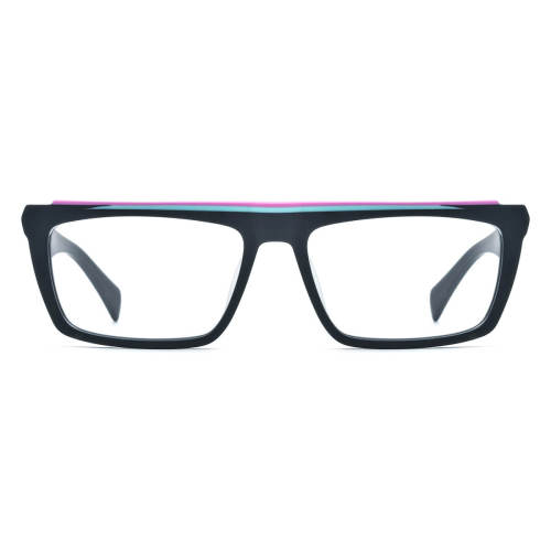 Rectangle Prescription Eyeglasses - Stylish and Durable Frosted Black Acetate Glasses LE3036