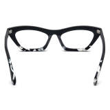 Large Prescription Eyeglasses - Elegant Frosted Black Cat Eye Acetate Glasses LE3040