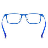 Women's Rectangle Eyeglasses - Blue to Yellow Gradient, Titanium Frame