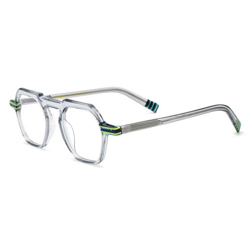 Geometric Acetate Glasses LE3041 - Clear Gray