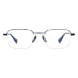 Trendy Oversized Prescription Glasses - Stylish Silver & Gunmetal Titanium Half Rim Glasses LE3042