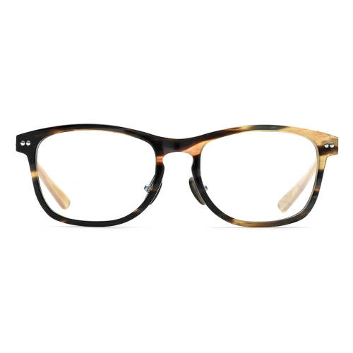 Oval Natural Horn Glasses LH3089 - Black Brown