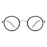 Stylish Mens Black Glasses - LE3077, Lightweight Round Titanium Frame