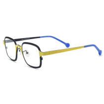 Square Titanium Glasses LE3050 - Black Yellow