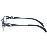 Stylish Blue Rectangle Glasses - LE3051 | Titanium Frame with Adjustable Nose Pads, Hypoallergenic