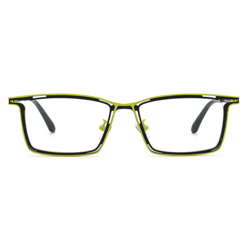 Rectangle Titanium Glasses LE3053 - Green-Black