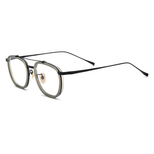 Square Spectacles - LE3058 Gray & Black | Titanium Glasses with Adjustable Nose Pads