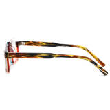 Acetate Glasses - Blue & Brown Half Rim LE3046, Stylish and Durable