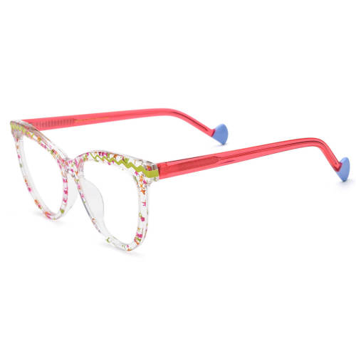 Clear Eyeglass Frames | Acetate Cat Eye Glasses LE3055