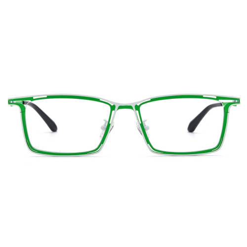 Rectangle Titanium Glasses LE3053 - White-Green
