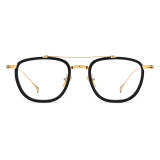 Titanium Frames Glasses - LE3058 Black & Gold | Stylish Square Glasses with Adjustable Nose Pads