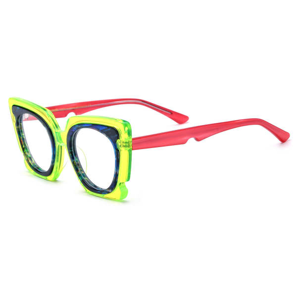 Cat Eye Eyeglasses - Stylish and Durable Blue Acetate Cat Eye Glasses LE3032