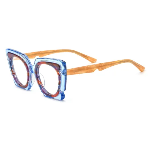 Designer Cat Eye Glasses - Stylish and Durable Purple Acetate Glasses LE3032
