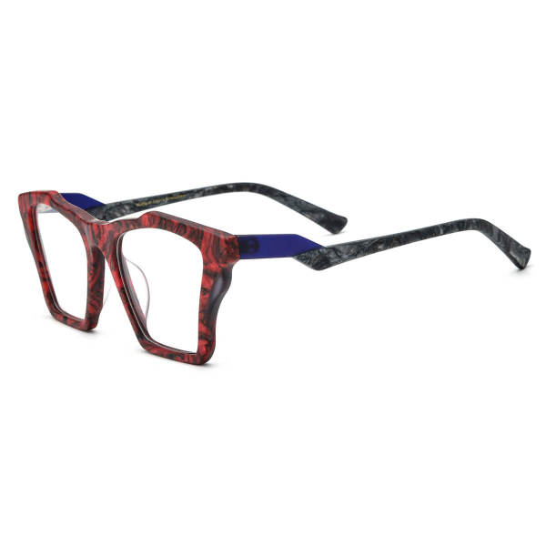 Red Glasses LE3067 - Stylish Acetate Cat Eye Frames in Frosted Red