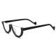 Black Eyeglass Frames - Unique and Durable Frosted Black Half Rim Glasses LE3037