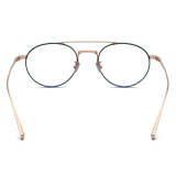 Large Frame Prescription Glasses - Stylish Titanium Green & Gold Aviator Glasses LE3039