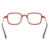 Square Glasses for Women - Red & Silver LE3050 - Elegant Titanium Frames