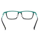 Titanium Frame Eyeglasses - LE3054 Cyan Green Rectangle Glasses