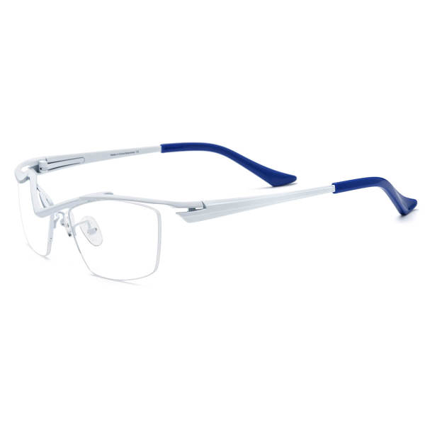 Titanium Frames Glasses - Stylish and Durable Half Rim White Glasses LE3033