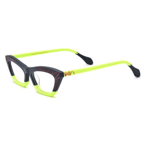 Acetate Glasses - Stylish Frosted Green Cat Eye Glasses LE3040