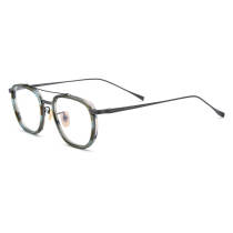 Colored Glasses - LE3058 Color & Gunmetal | Stylish Titanium Square Glasses with Adjustable Nose Pads