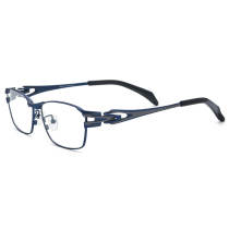 Stylish Blue Rectangle Glasses - LE3051 | Titanium Frame with Adjustable Nose Pads, Hypoallergenic