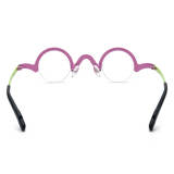 Pink Eyeglass Frames - Stylish Titanium Half Rim Glasses LE3038