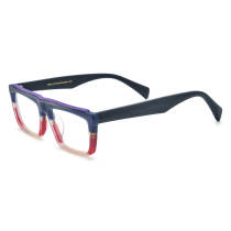 Purple Eyeglasses - Stylish and Durable Frosted Purple Acetate Rectangle Glasses LE3036