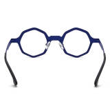 Titanium Frame Glasses - Vibrant Blue Geometric Glasses LE3045
