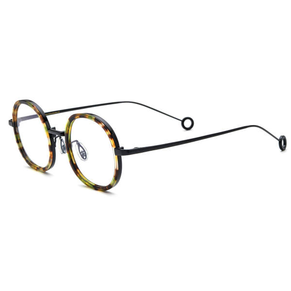 Round Titanium Glasses LE3082 - Black